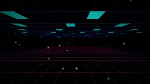 Grid planes flying forward seamless loop motion background Stock Footage 345182908