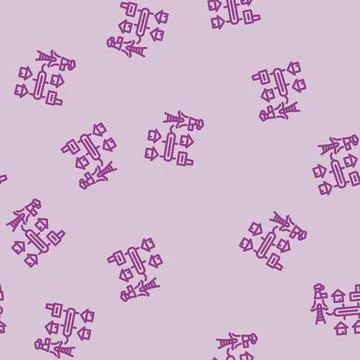 Grid planning electric line vector seamless pattern Illustrazione stock