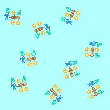 Grid planning electric vector seamless pattern 스톡 일러스트