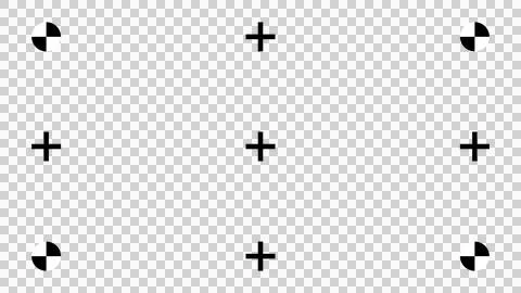 Grid of plus tracking markers isolated on transparent background Stock Illustration