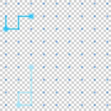 Grid points with highlighted paths isolated PNG with transparent background Stock Photos