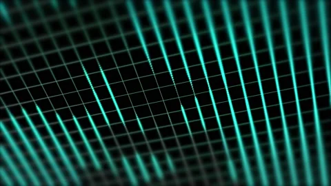 A grid producing blue neon light on the black backgroud. Video stock 131175313