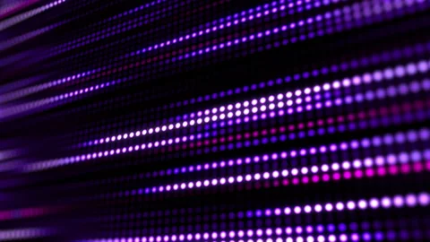 Grid of purple glowing pixel dots. Effect of movement festive illumination lines Stock Footage 241180716