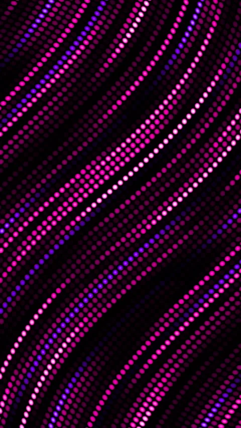 Grid of purple glowing pixel dots. Effect of movement festive illumination lines Stock Footage 271151853