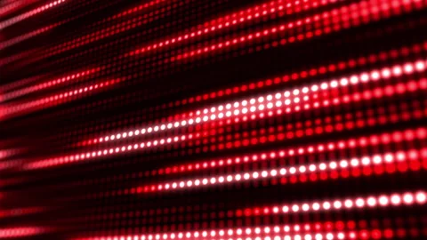 Grid of red glowing pixel dots. Effect of movement festive illumination lines. Stock Footage 244595686