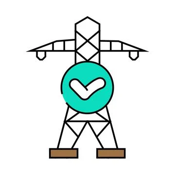 Grid reliability electric icon color illustration Stockillustratie