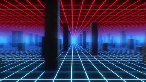 Grid Room with Pillars Stock Footage 275146702