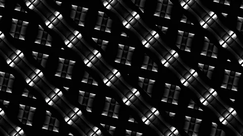 Grid of Rotating Rows of Cubes Stock Footage 139713377