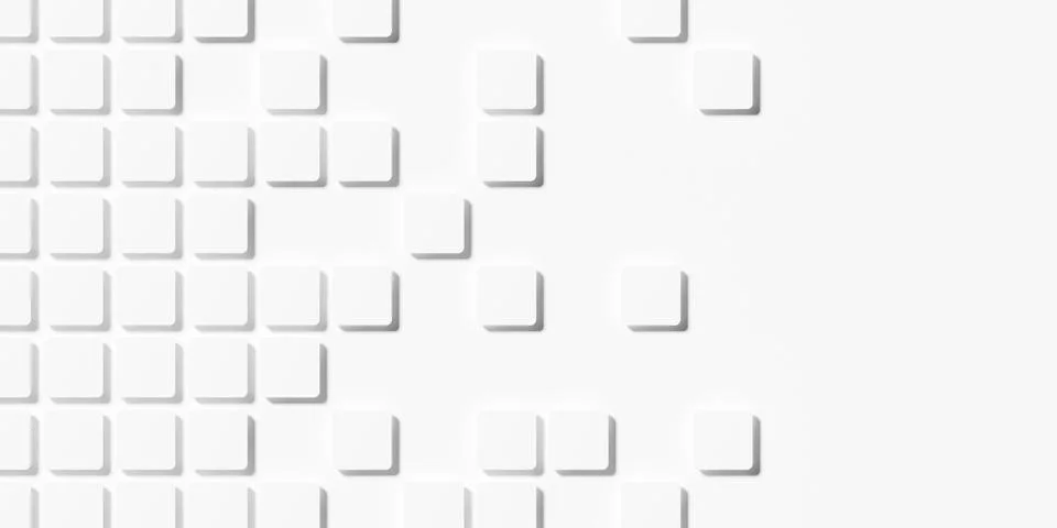 Grid of rounded offset white cube boxes or block background wallpaper banne.. Stock Illustration