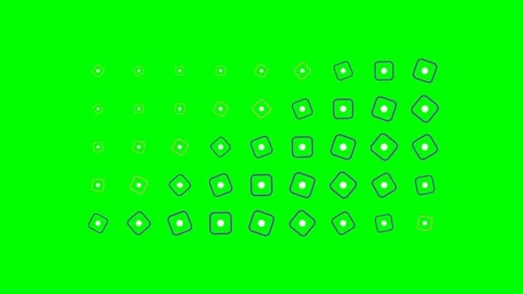 A grid of rounded square icons with varying sizes on a bright green backgroun Stock Footage 341839254