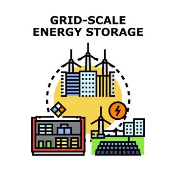 Grid scale energy storage system providing renewable power Ilustración de archivo