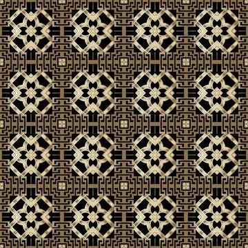 Grid seamless pattern. Vector greek style background. Ornamental repeat decor 스톡 일러스트