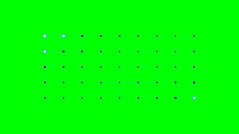 A grid of small circles on a vibrant green background featuring light effects Stock Footage 340904229