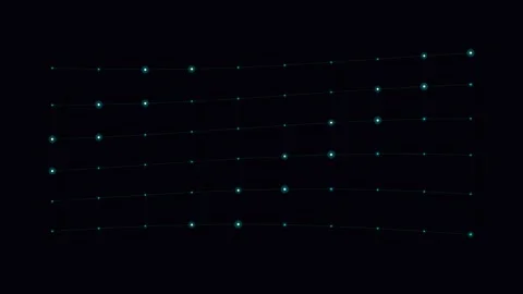 A grid of small glowing lights arranged in a dark abstract pattern Video stock 338310209