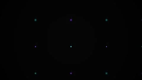 A grid of small glowing neon lights arranged against a deep black background 스톡 동영상 339616332