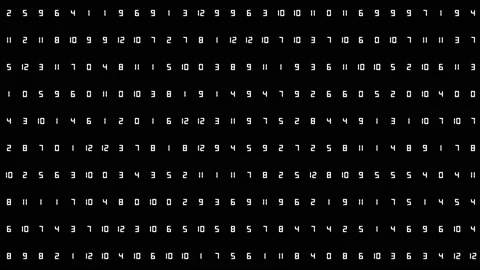 Grid of small random digital code numbers. Animated cyber data white elements Stock Footage 197484849