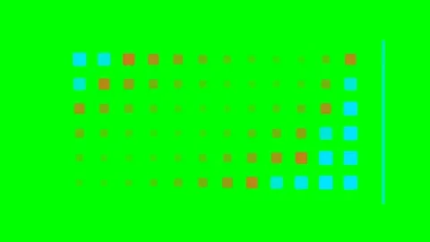 A grid of small squares transitioning in size against a vibrant green screen Stock Footage 340904364