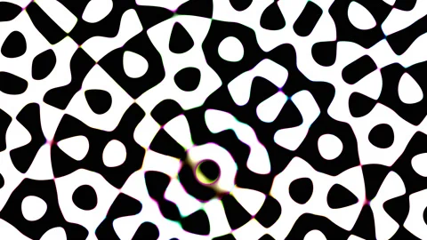 Grid of Soft Edged Black and White Random Walk Pattern Zooming in and Out Video stock 139715205