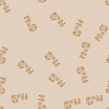 Off grid solar panel glyph vector seamless pattern Stock Illustration