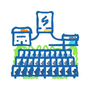 Off grid solar panel icon doodle illustration Ilustración de archivo