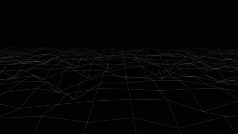 Grid in space on a black background, gray, square, active, endless, peaks Stock Footage 175245888