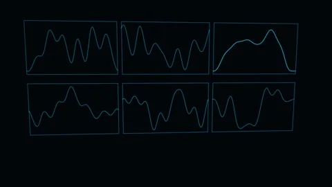 Grid Of Sparklines Updates Across Dozens Of Instruments Stock-Footage 344513404