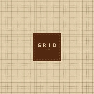 Grid square graph line on brown old paper background and texture. Stock Illustration