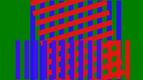 Grid Squared Designes, Moving and Rotating (Loop): Green Screen + Matte Video stock 128544260