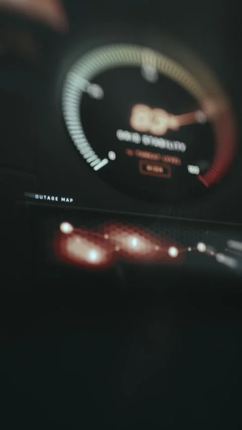 Grid Stability Critical Gauge and Outage Map Stock Footage 338397022