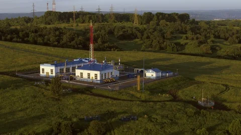 Off-grid station in the countryside Stock Footage 119254828