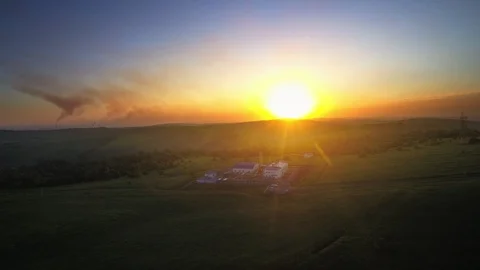 Off-grid station in the sunset Stock Footage 119252495