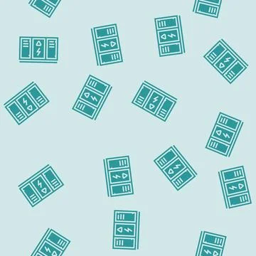 Grid storage energy glyph seamless pattern Illustrazione stock