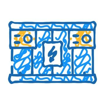 Grid storage energy icon doodle illustration Stock Illustration