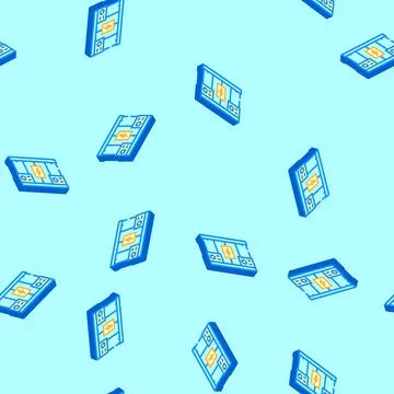 Grid storage energy isometric icon seamless pattern Stock Illustration