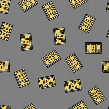 Grid storage energy vector seamless pattern Illustrazione stock