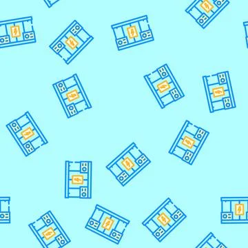 Grid storage energy vector seamless pattern 스톡 일러스트