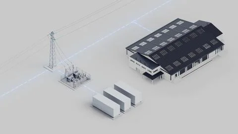Grid Storage Warehouse Connection Isometric View Stock Photos