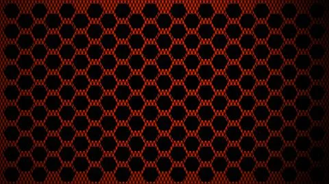 Grid structure of black honeycomb elements on red background in carbon 스톡 일러스트