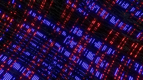 Grid Surge Binary Pulse Matrix Loop Stock Footage 312873915