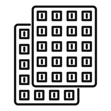 Grid system solar panel icon outline vector. Source cell Stock Illustration