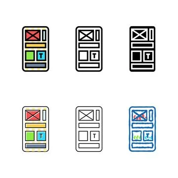 Grid system ux minimal ui design color icon vector Stock Illustration