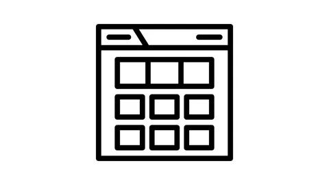 Grid system ux ui design line icon animation Stock Footage 326758195