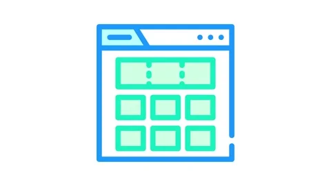 Grid system ux ui design color icon animation Stock Footage 327265387
