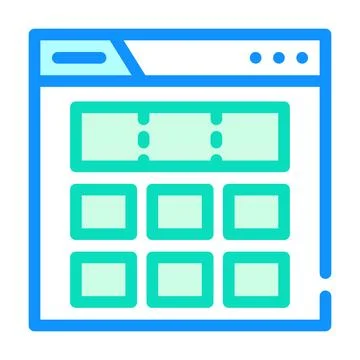 Grid system ux ui design color icon vector illustration Stock Illustration