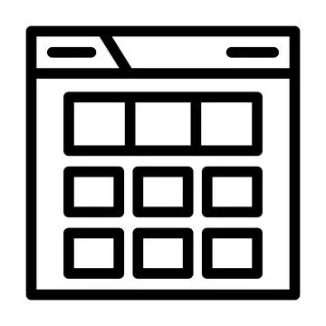 Grid system ux ui design line icon vector illustration Illustrazione stock