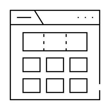 Grid system ux ui design line icon vector illustration 스톡 일러스트