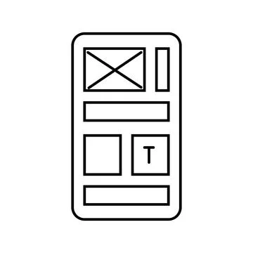 Grid system ux ui design line icon vector illustration Illustrazione stock