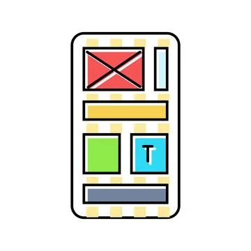 Grid system ux ui design color icon vector illustration Illustrazione stock