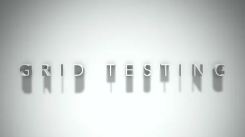 Grid testing 3D title animation white text on a white background Stock Footage 298373751