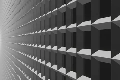 Grid texture with backlight perspective view. Visualization 3D render abstrac Stock Illustration